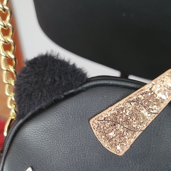 Betsey Johnson Black and Gold Unicorn Crossbody Bag - Picture 10 of 13